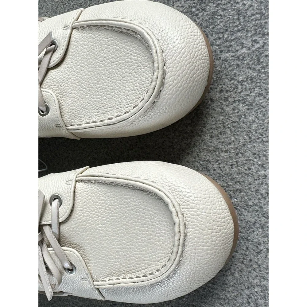 NWT Off-White Midge Boat Shoe Comfy Memory Foam Cream Ivory Flats Women's 7.5 - Picture 7 of 13